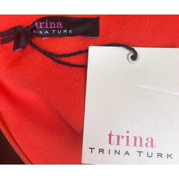 Trina Turk Helena Cut Out Sides Orange/Red Dress NWT Size 6 - Picture 9 of 9